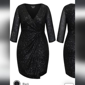 City Chic Black Sequin Dress